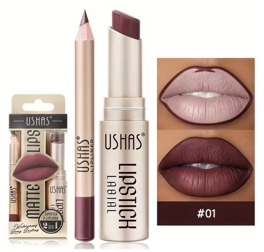 Matte Lipstick Lip Liner Set Long Lasting Waterproof Non Smudge Tint Paint Stain