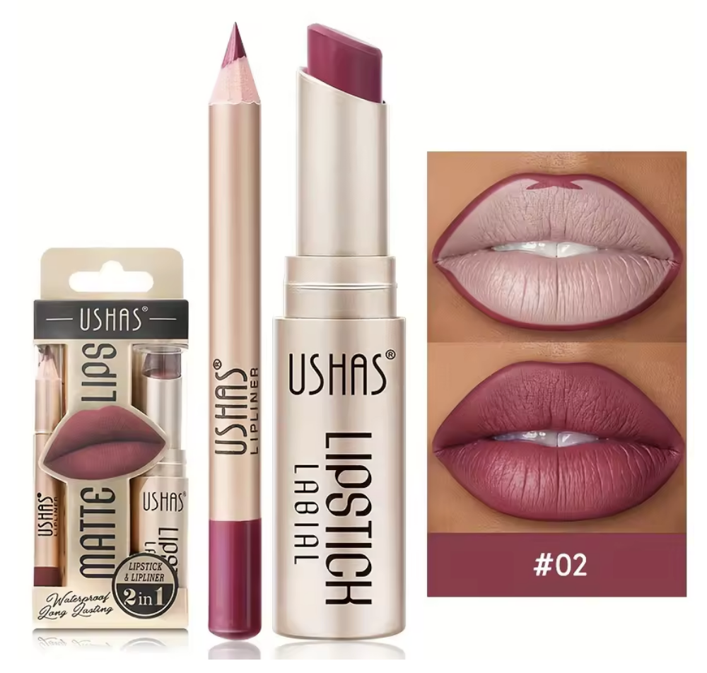 Matte Lipstick Lip Liner Set Long Lasting Waterproof Non Smudge Tint Paint Stain