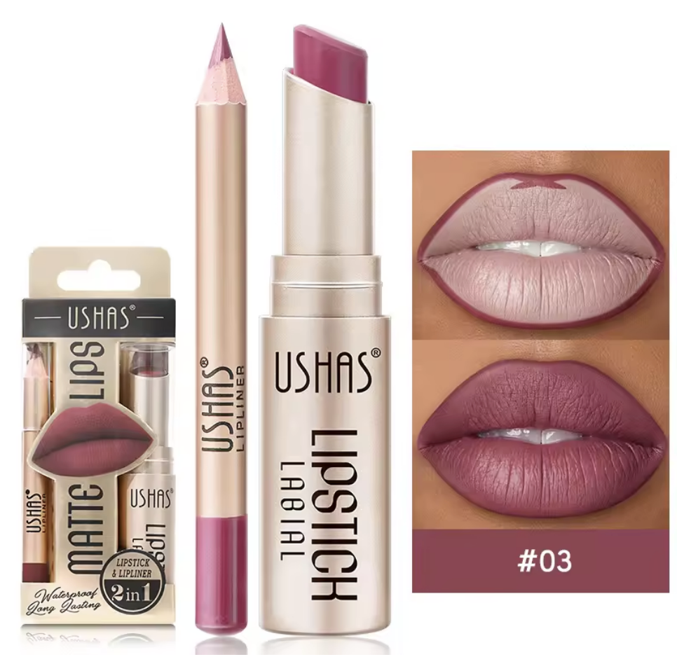 Matte Lipstick Lip Liner Set Long Lasting Waterproof Non Smudge Tint Paint Stain