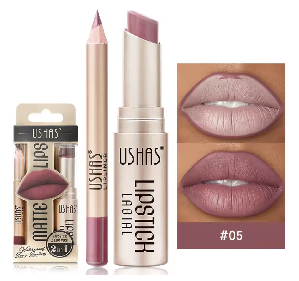 Matte Lipstick Lip Liner Set Long Lasting Waterproof Non Smudge Tint Paint Stain