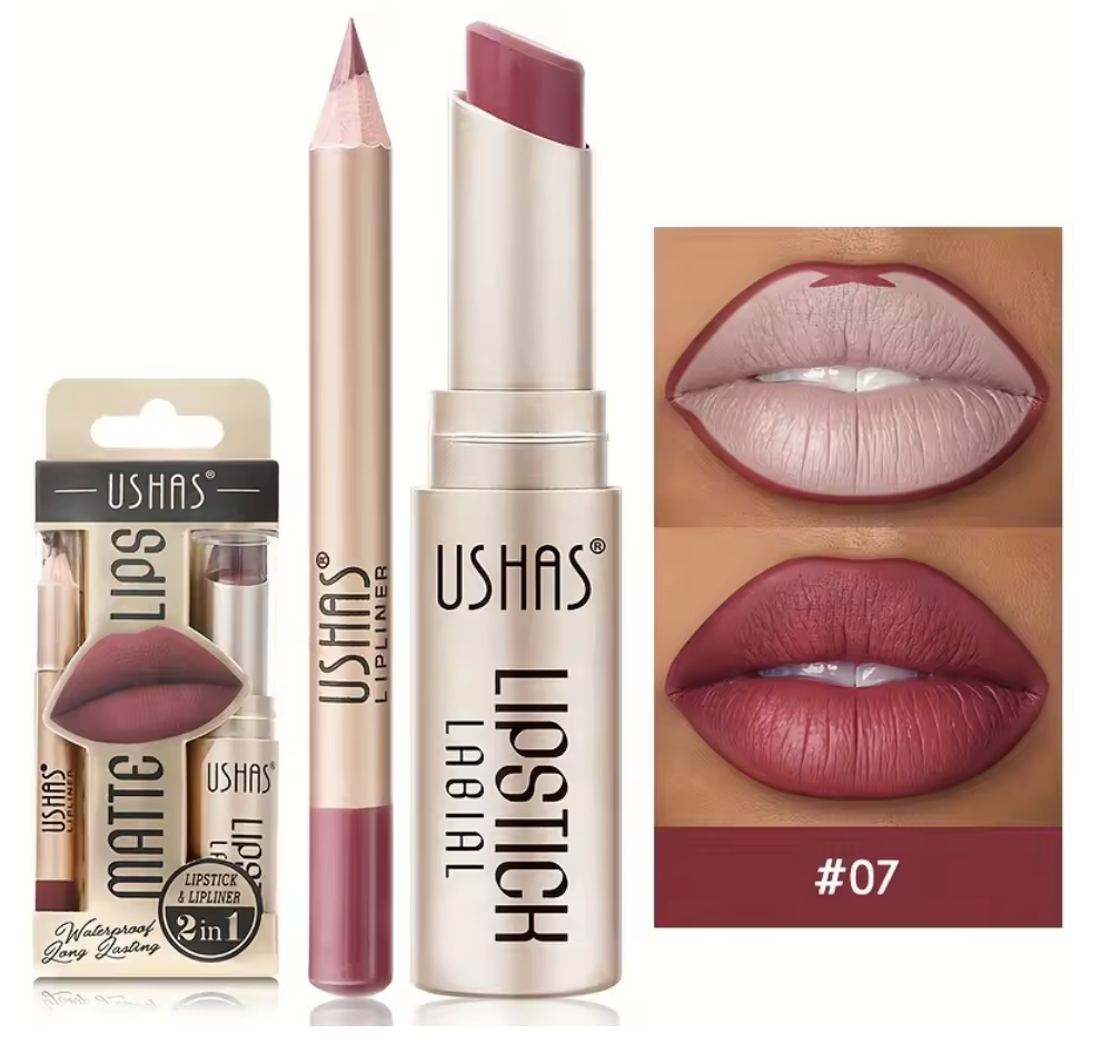 Matte Lipstick Lip Liner Set Long Lasting Waterproof Non Smudge Tint Paint Stain