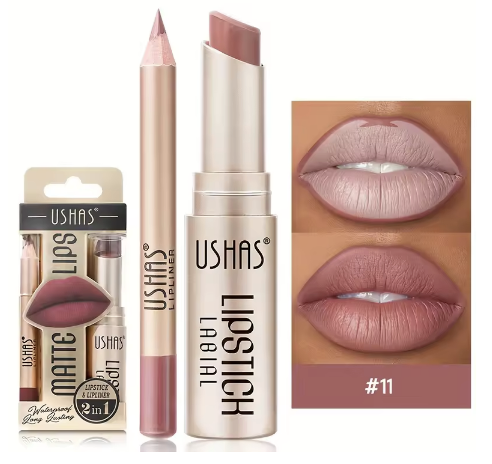 Matte Lipstick Lip Liner Set Long Lasting Waterproof Non Smudge Tint Paint Stain