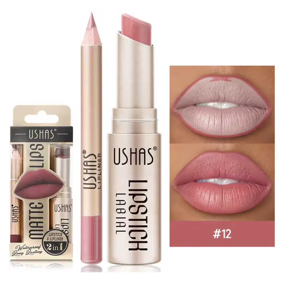 Matte Lipstick Lip Liner Set Long Lasting Waterproof Non Smudge Tint Paint Stain