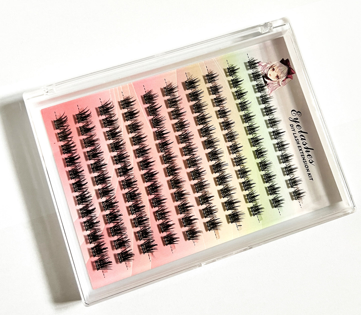 Self Adhesive Cluster Lashes DIY Press On Eyelashes Pre Glued Russian Extensions
