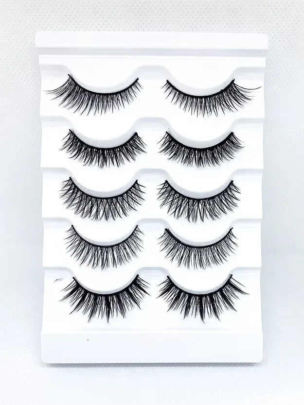5 Pairs 3D Faux Mink Strip Lashes Mixed Styles