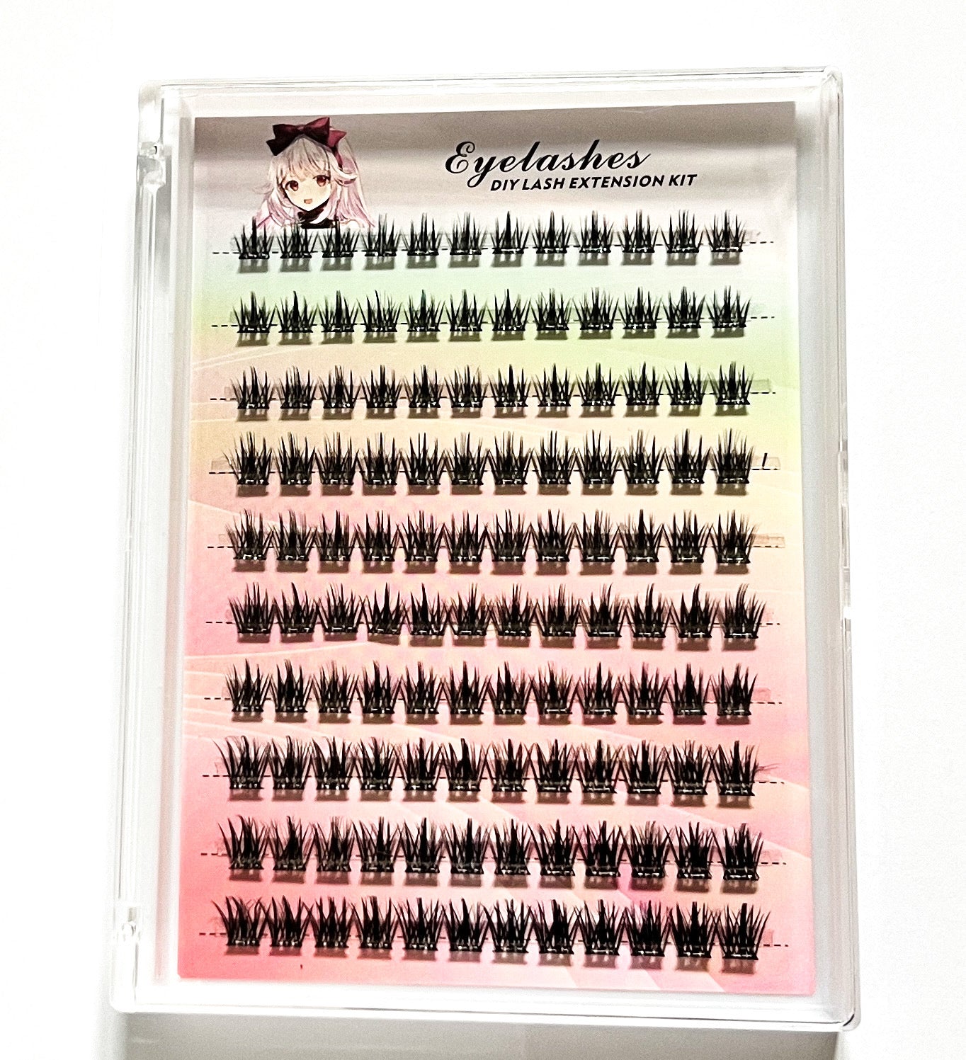 Self Adhesive Cluster Lashes DIY Press On Eyelashes Pre Glued Russian Extensions