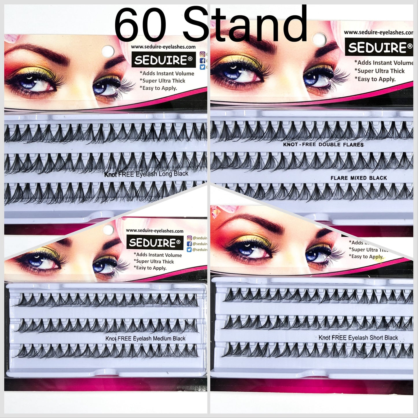 Knot Free Cluster Lashes Super Thick Volume Lashes