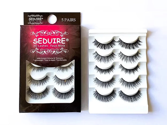 5 Pairs 3D Faux Mink Strip Lashes Mixed Styles