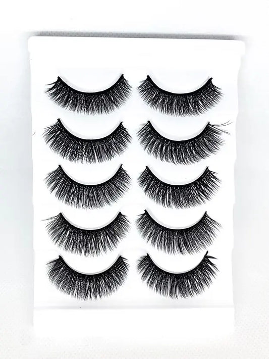 5 Pairs 3D Faux Mink Strip Lashes S3