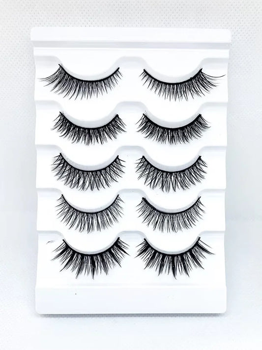 5 Pairs 3D Faux Mink Strip Lashes Mixed Styles