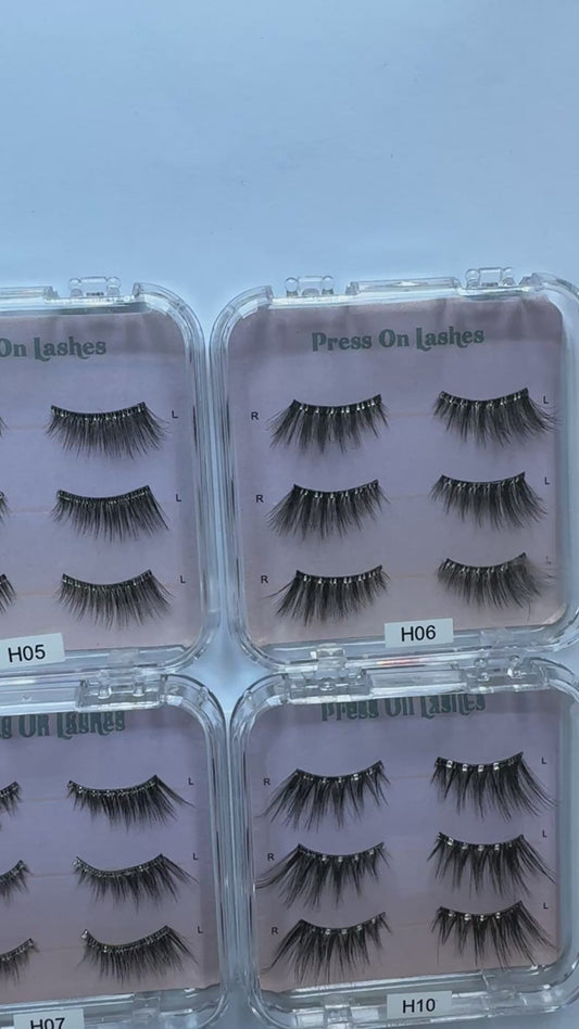 Pre-Glued Half Lashes Press-On Self Adhesive Eyelashes 3D DIY Extensions